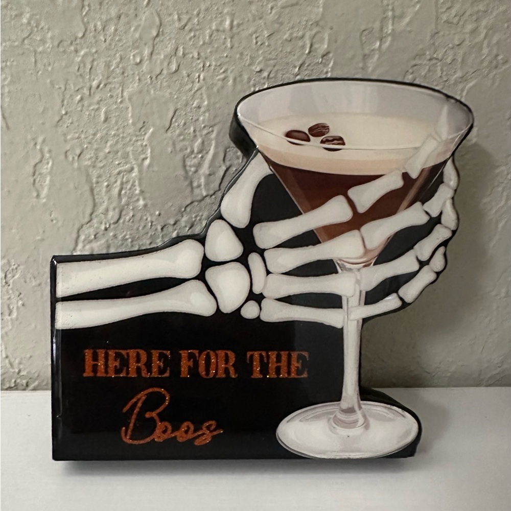 Here For The Boos Decor Skeleton Hand Cocktail Decor